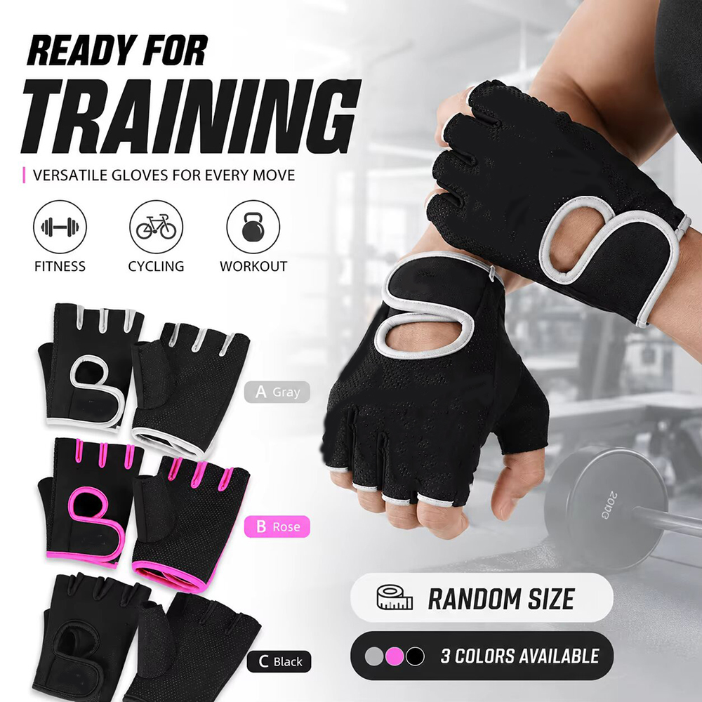 Weightlifting Gloves - Luvas Esportivas Respiráveis de Meio Dedo