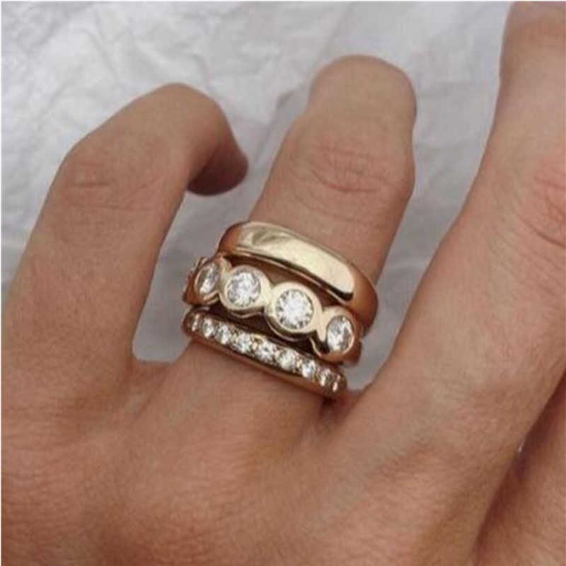 Gymnastic Ring - Orzton moda 2024 nova incrustação geométrica