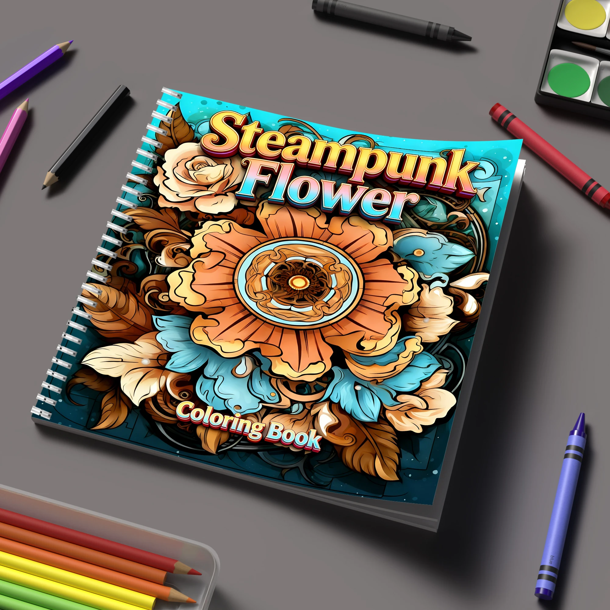 Chalk Bag - Livro de Colorir Flores Steampunk para