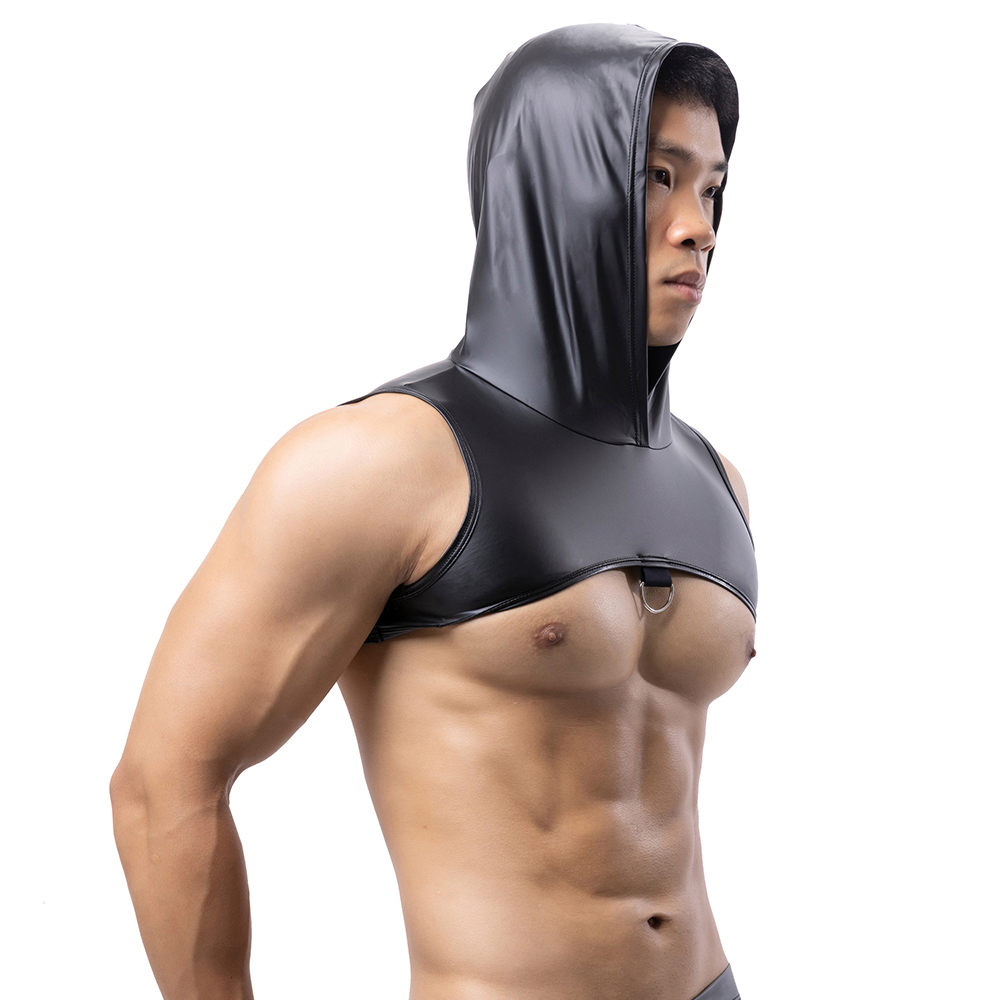 Gymnastic Ring - Homens de couro falso com capuz